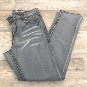 Grey Embellished Rebel & Soul 14 Straight Leg Stretch Jeans 14